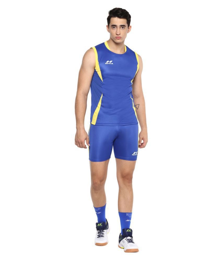 Nivia SPIRAL Volleyball Jersey Set (BLUE/YELLOW)