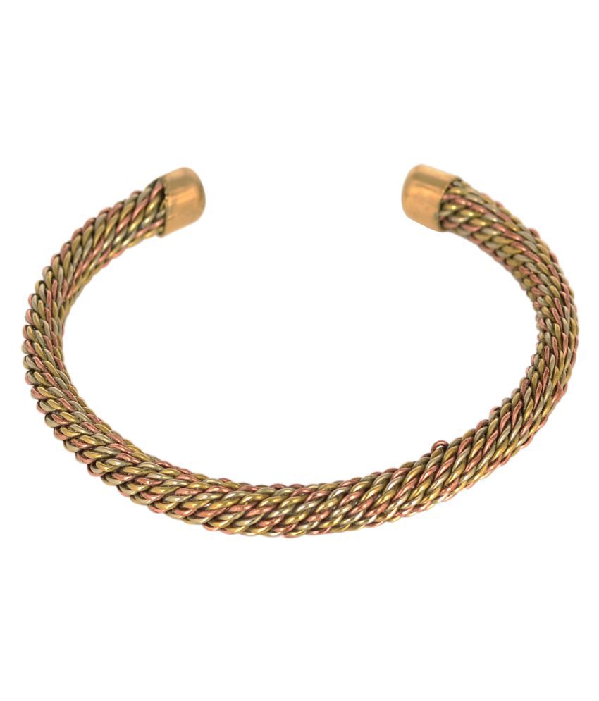     			KESAR ZEMS PURE COPPER & BRASS Adjustable Spiral Kada CUFF Unisex BRACELET For Magnetic Therapy, Energy, Healing & Spiritual{Diameter: 7 Cm}.