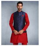 Hangup Navy Cotton Blend Nehru Jacket Single Pack