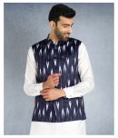 Hangup Navy Polyester Blend Nehru Jacket Single Pack