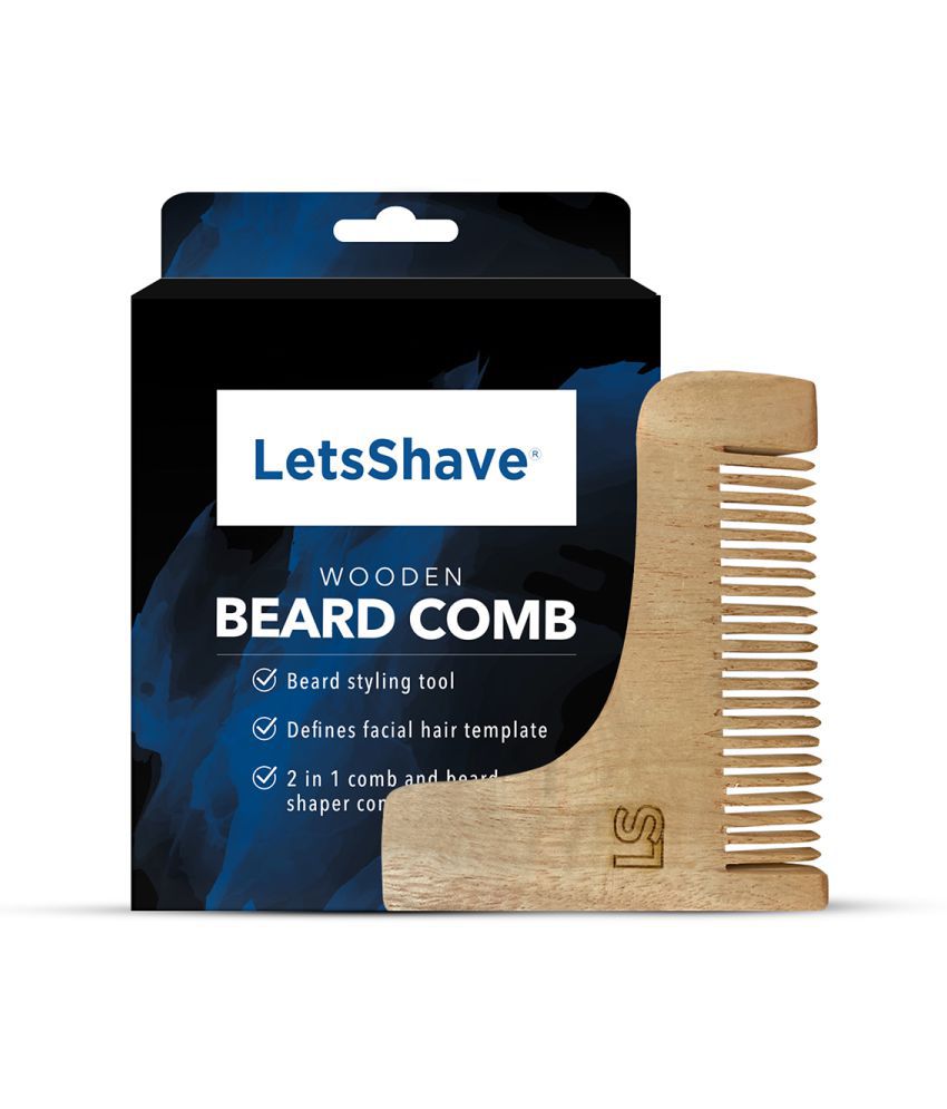     			LetsShave Wooden Beard Comb for Men