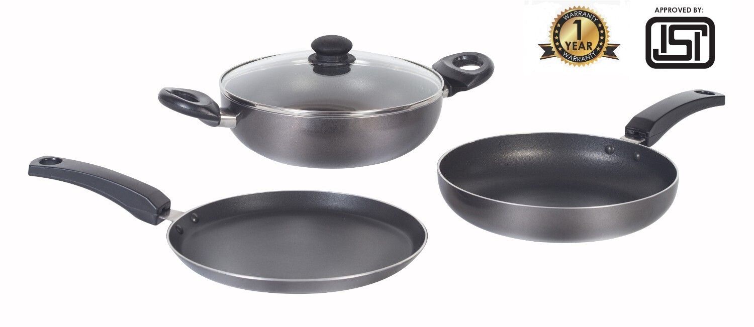     			Goodflame Cookware Set 6 Piece Black Non-Stick Coating Cookware Set(Cookware Set,Black)