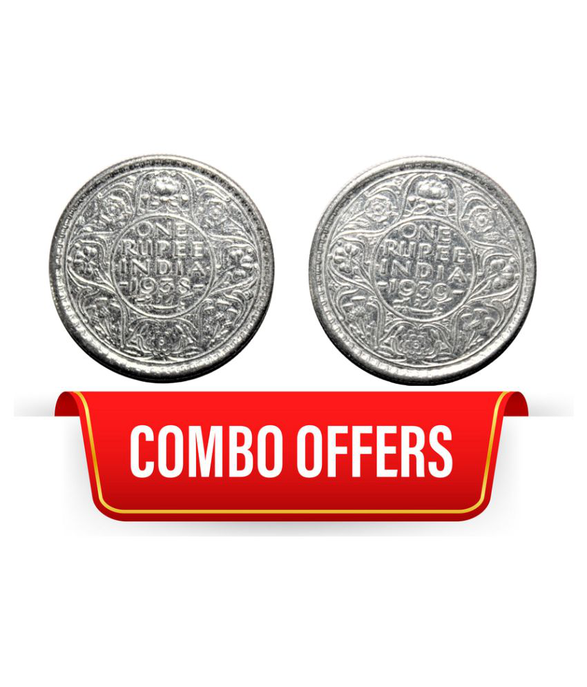     			{Special Offer} 1 Rupee 1938-39 King George VI British India Rare 2 Pcs Pack old and Rare Coins