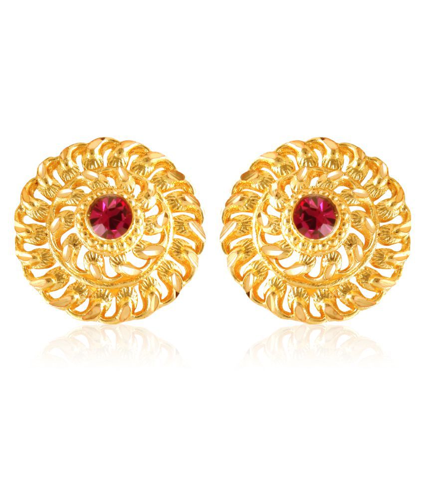     			Vighnaharta Twinkling Elegant  Diva Colorful Jumbo Studs Earring Gold Plated Screw back for Women and Girls {VFJ1400ERG}