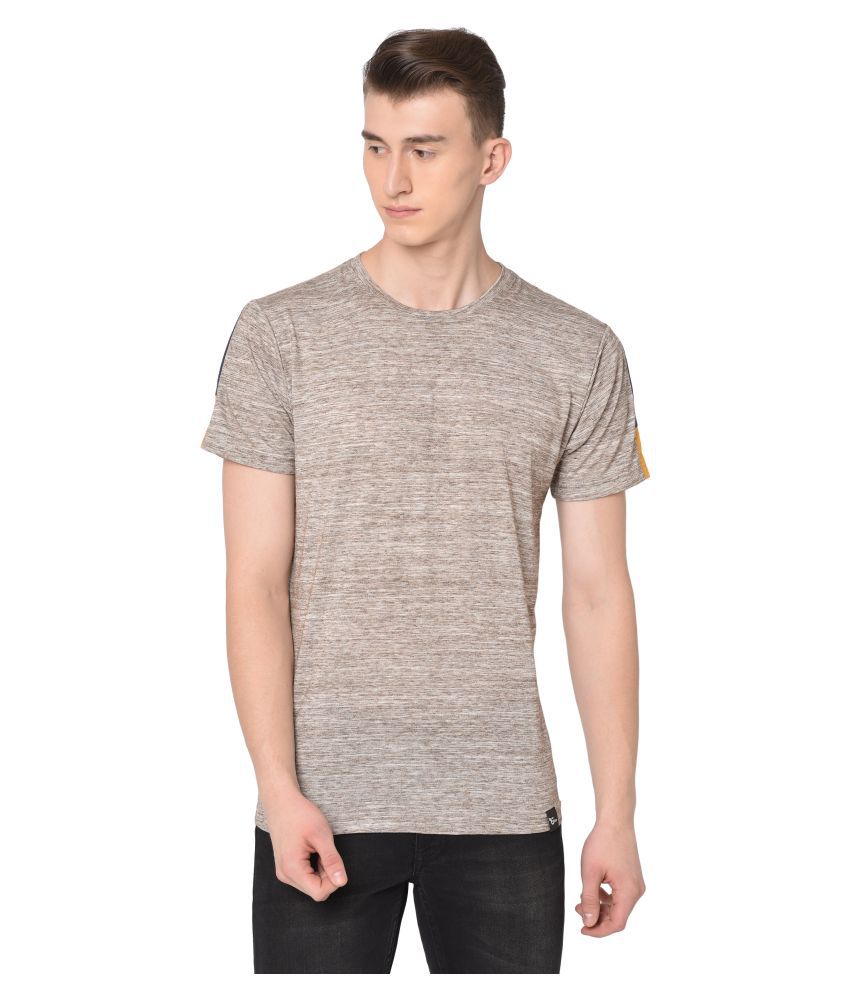     			Glito Cotton Blend Beige Solids T-Shirt Single Pack