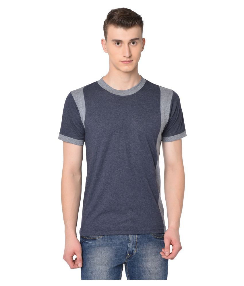     			Glito Cotton Blend Blue Solids T-Shirt Single Pack