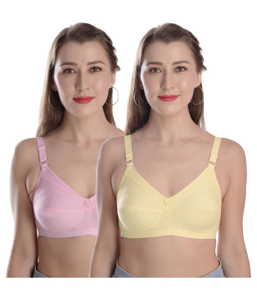     			Madam Pack of 2 Cotton Non Padded Women's Minimizer Bra ( Multi Color )