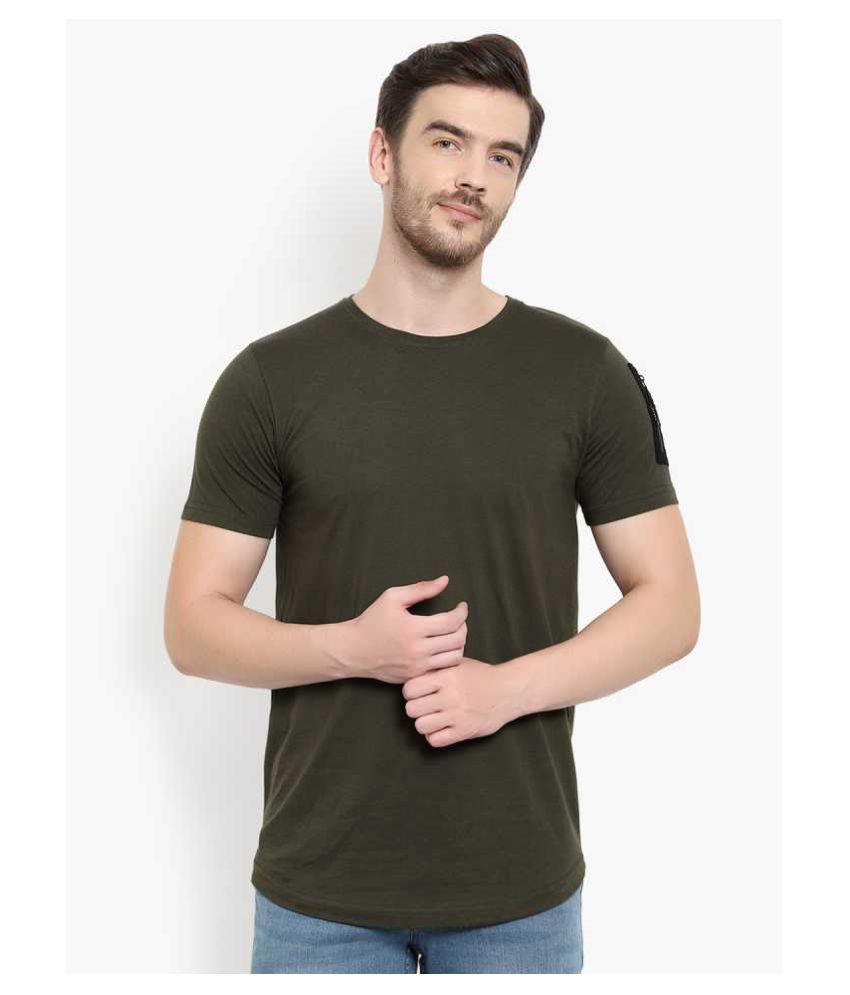     			Glito Cotton Blend Green Solids T-Shirt Single Pack