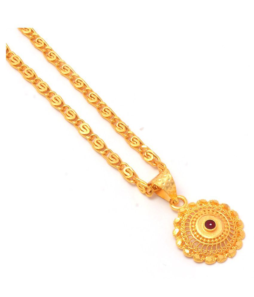     			Jewar Mandi New Design Gold Plated Locket/Pendant with Link Chain Daily use for Men, Women & Girls, Boys