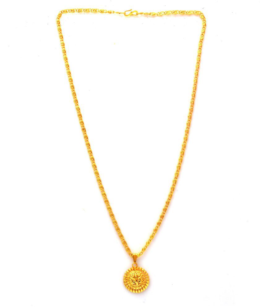     			Jewar Mandi New Design Gold Plated Locket/Pendant with Link Chain Daily use for Men, Women & Girls, Boys