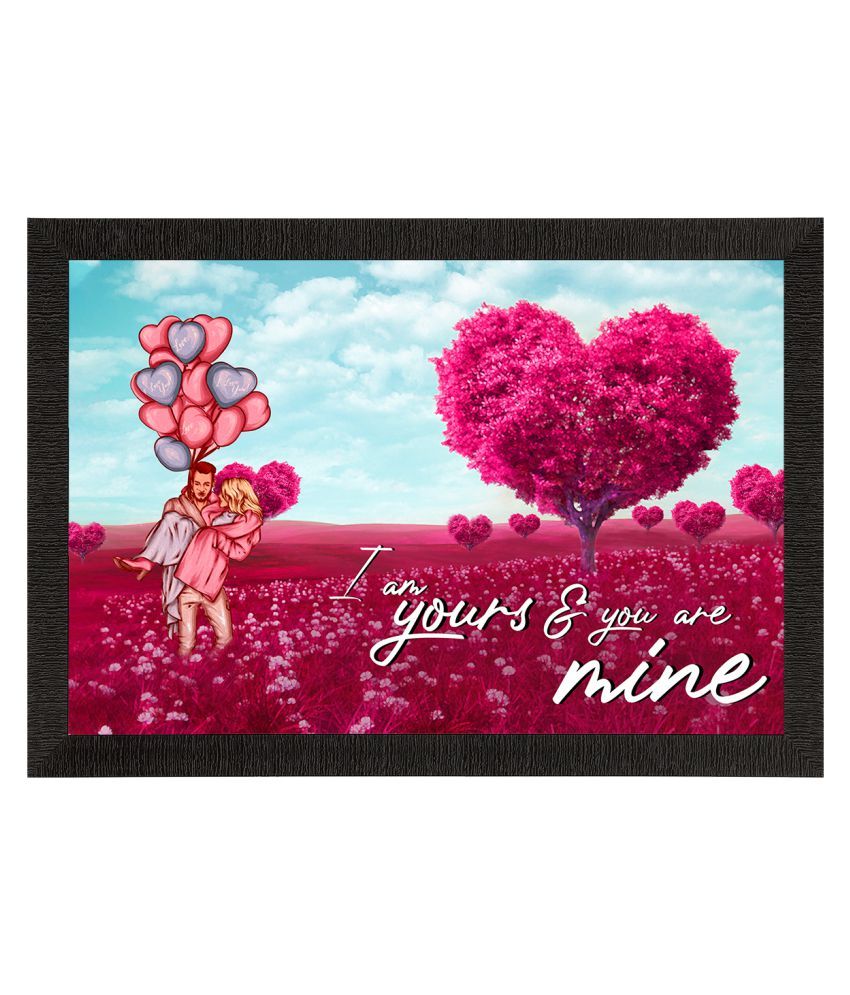     			eCraftIndia Pink & Blue Valentine Theme Satin Matte Texture UV Wall Painting