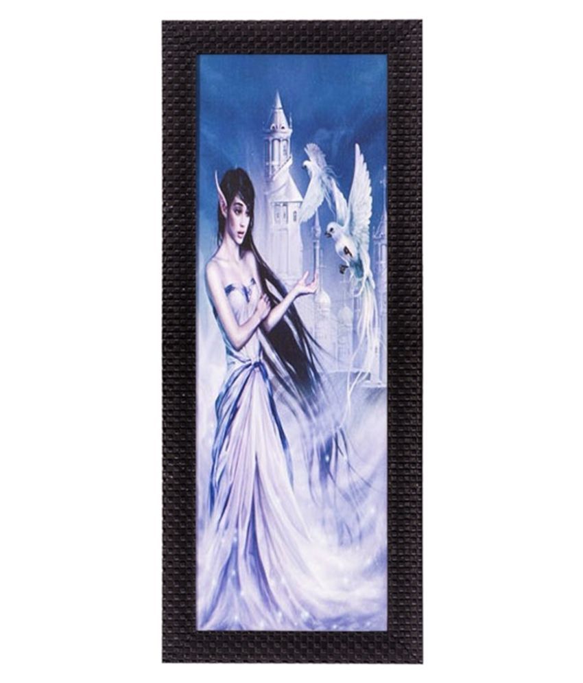     			eCraftIndia Angel Woman Satin Matt Texture UV Art Painting