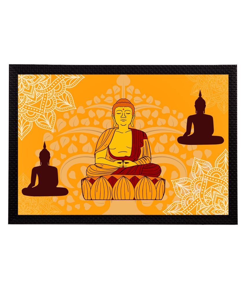     			eCraftIndia Multicoloured Meditating Lord Buddha Satin Matt Texture UV Wall Art