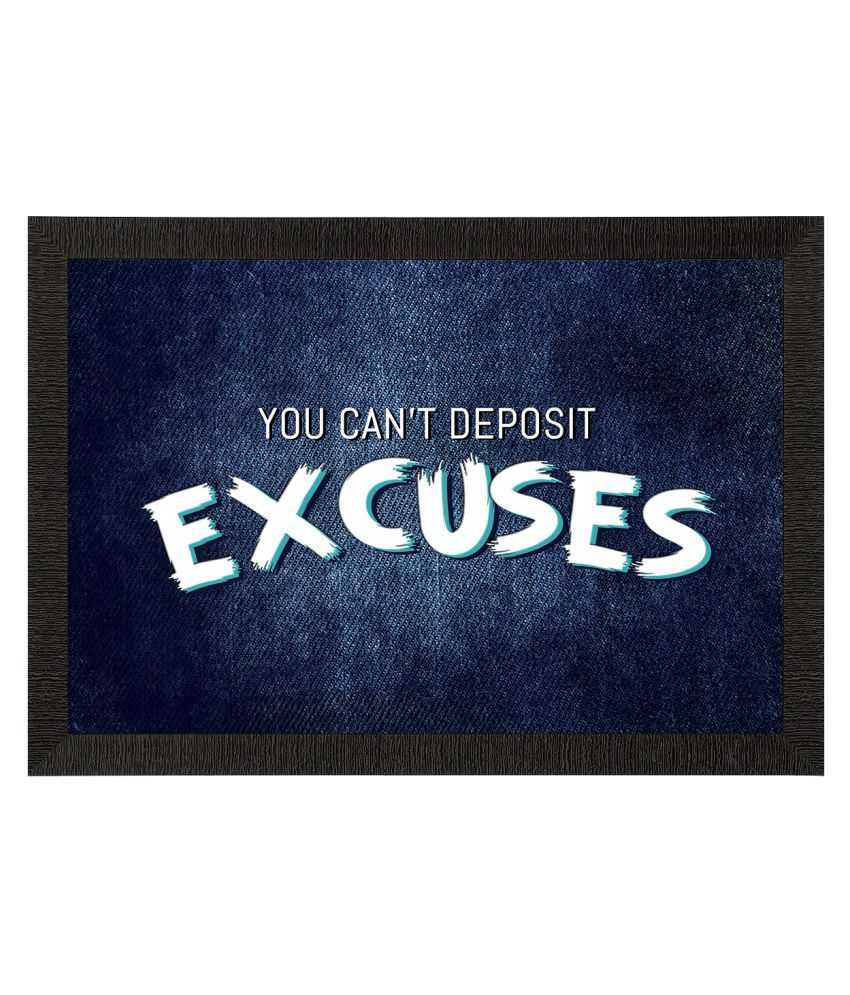     			eCraftIndia Navy & White Motivational Quote Satin Matte Texture UV Wall Painting