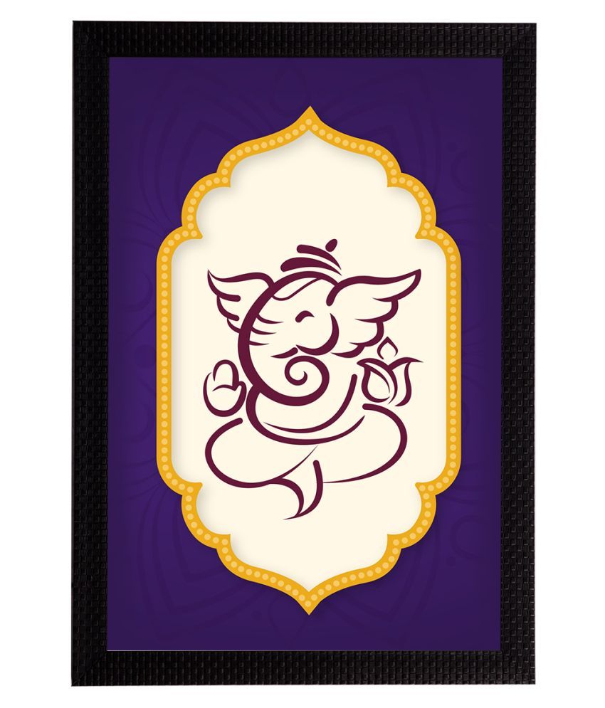     			eCraftIndia Purple & Beige Lord Ganesha Satin Matt Texture UV Wall Art