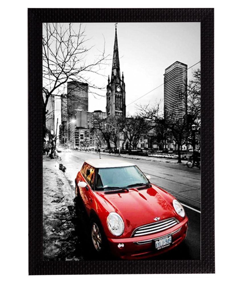     			eCraftIndia Red Antique Car Satin Matt Texture UV Art Painting