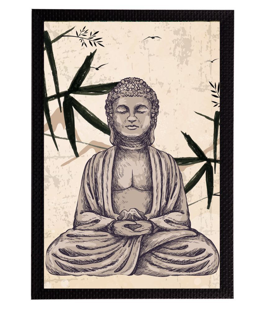     			eCraftIndia Multicoloured Meditating Lord Buddha Satin Matt Texture UV Wall Art