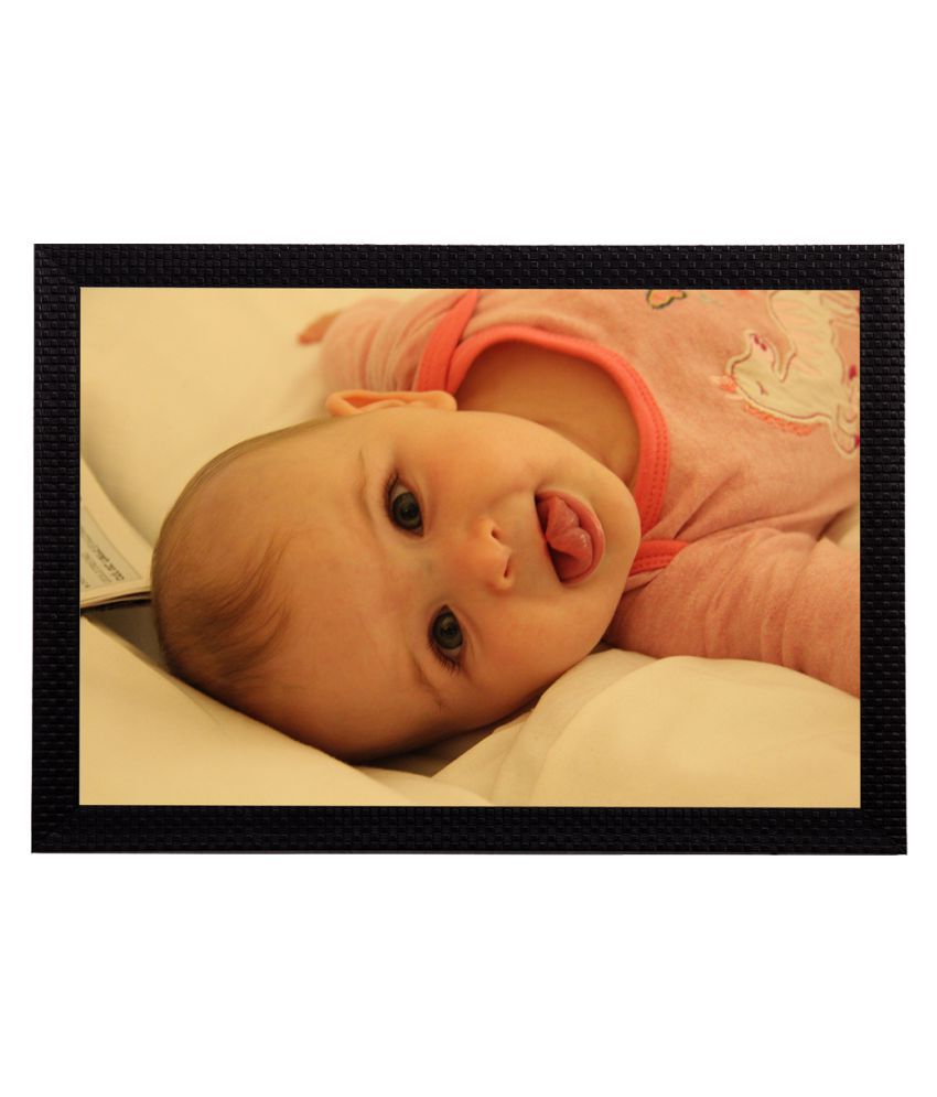     			eCraftIndia Multi-Coloured Satin Matt Texture Baby Portrait UV Wall Art