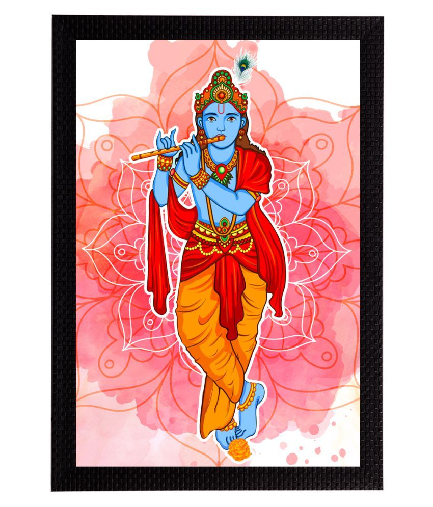     			eCraftIndia Lord Krishna Satin Matt Texture UV Art Painting