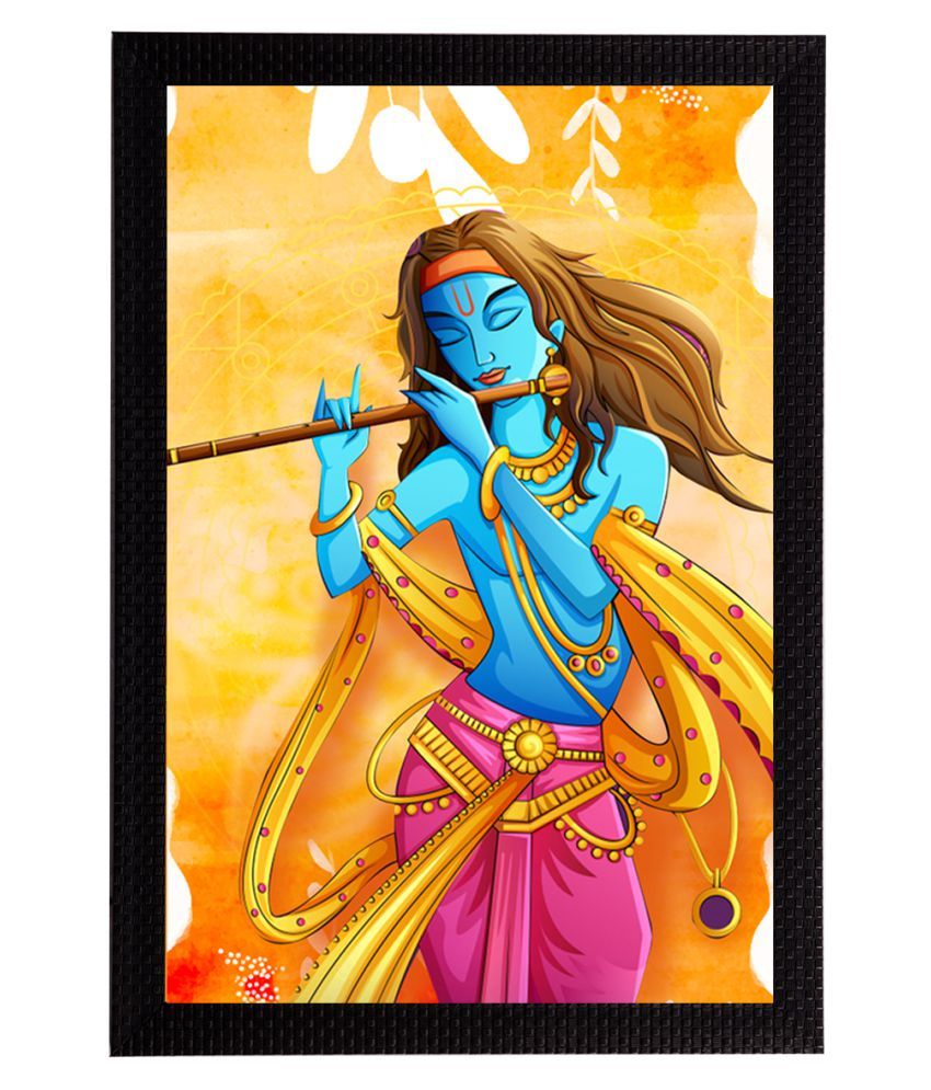     			eCraftIndia Lord Krishna Satin Matt Texture UV Art Painting