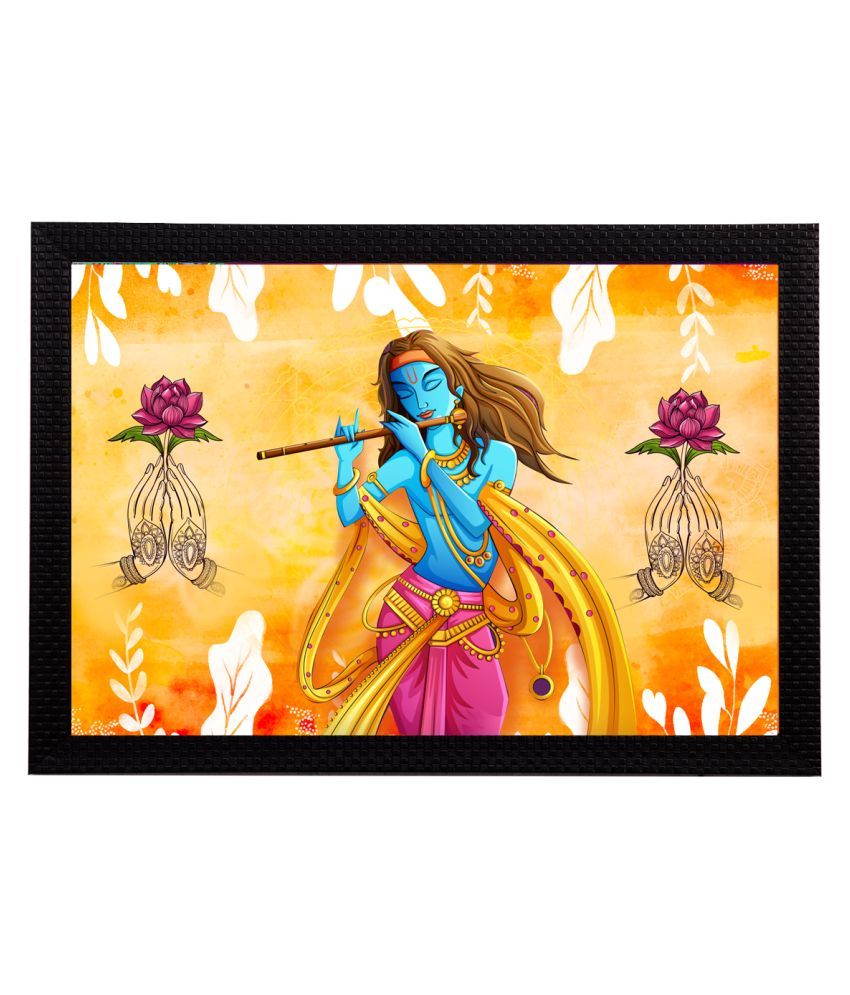     			eCraftIndia Lord Krishna Satin Matt Texture UV Art Painting