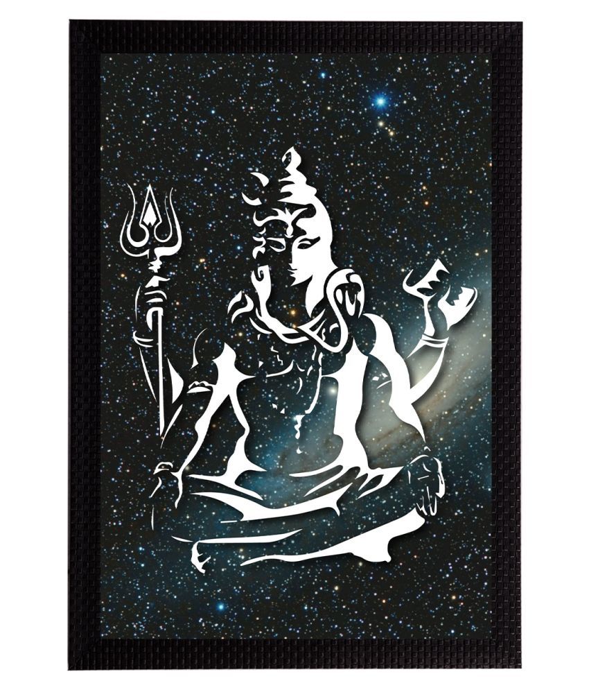     			eCraftIndia Black & White Lord Shiva Satin Matt Texture UV Wall Art