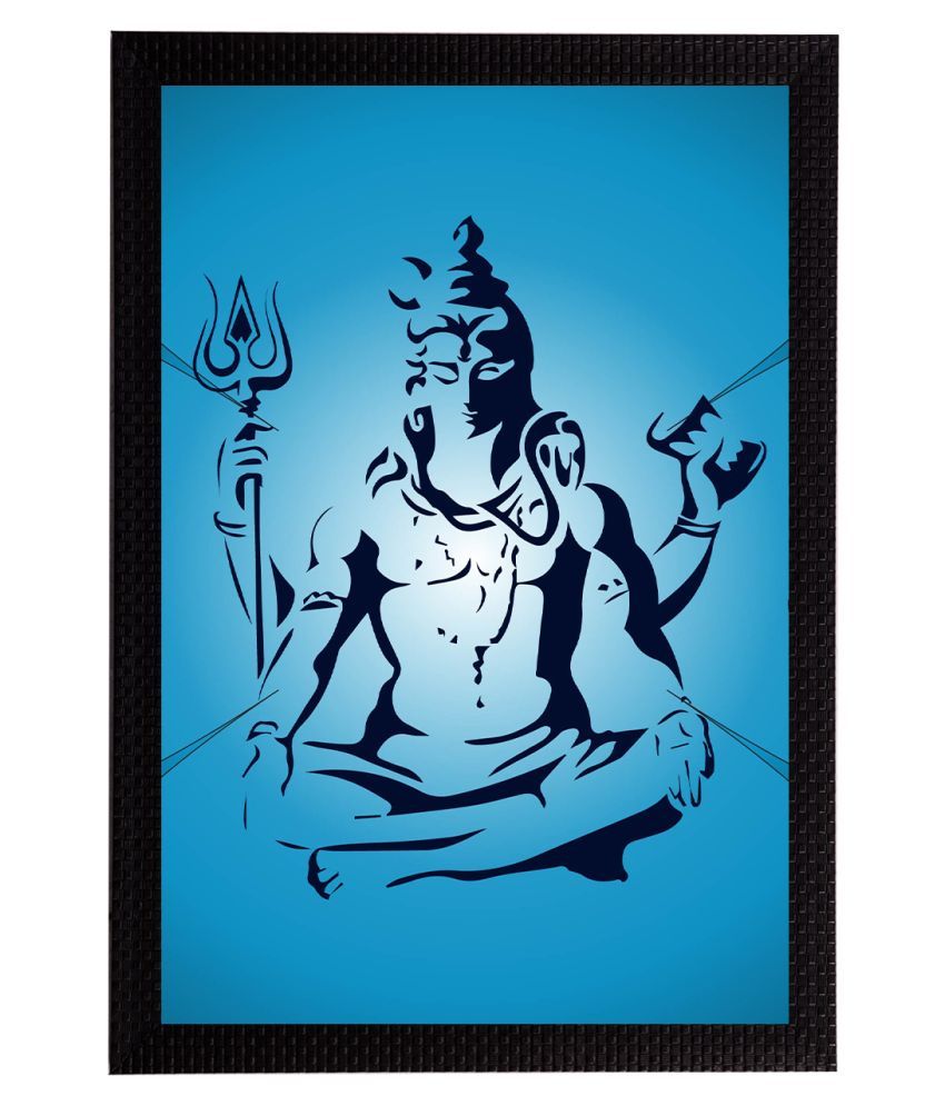     			eCraftIndia Blue & Black Lord Shiva Satin Matt Texture UV Art Painting