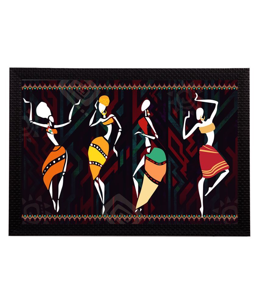     			eCraftIndia Multicoloured Tribal Theme Satin Matt Texture UV Wall Art