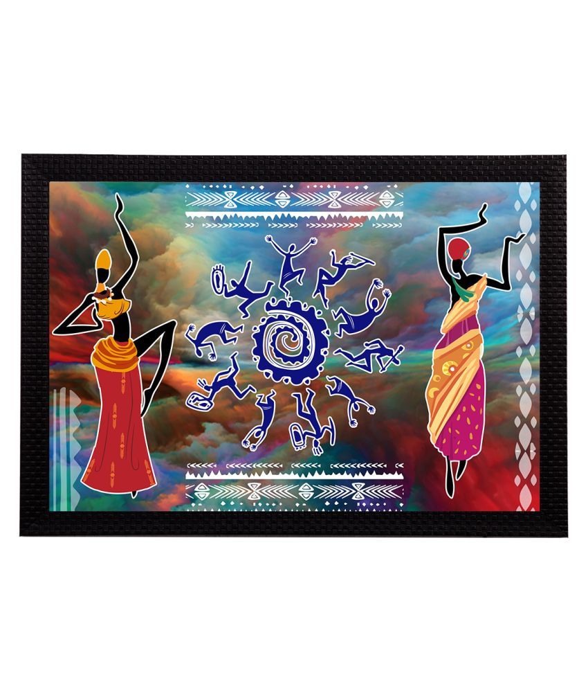     			eCraftIndia Multicoloured Tribal Theme Satin Matt Texture UV Wall Art