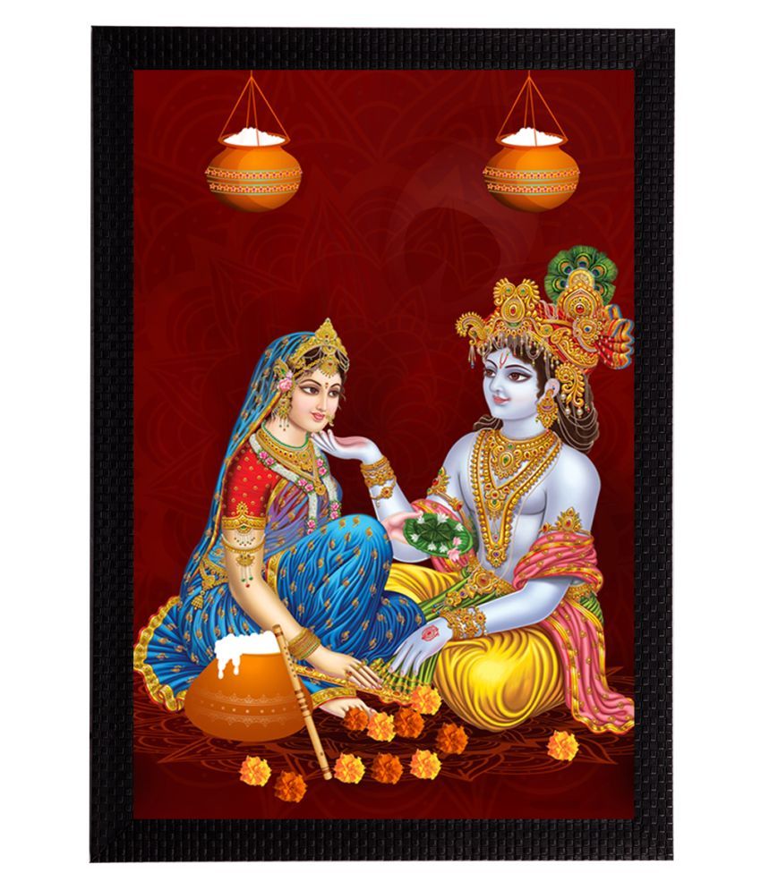     			eCraftIndia Lord Krishna Satin Matt Texture UV Art Painting