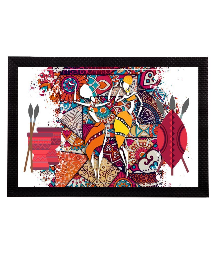     			eCraftIndia Multicoloured Tribal Theme Satin Matt Textured UV Wall Painting