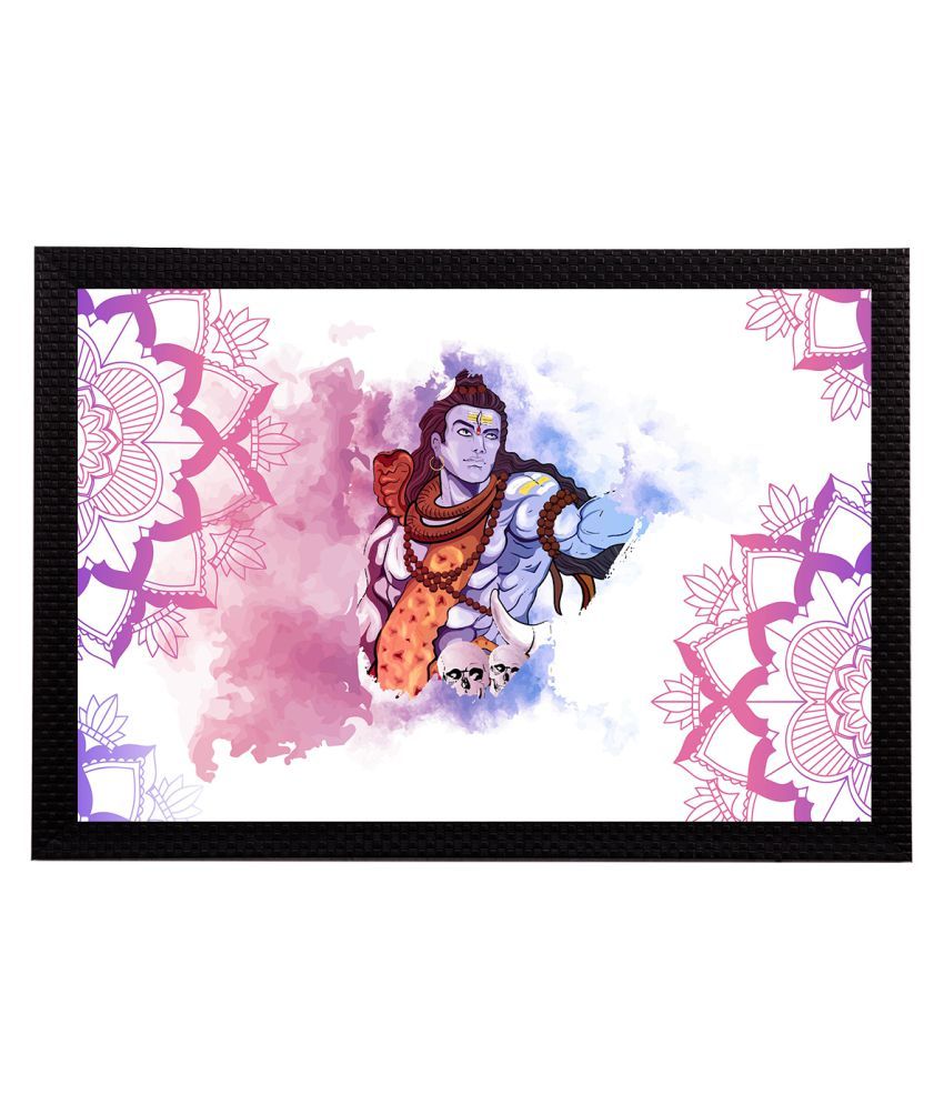     			eCraftIndia Blue & White Lord Shiva Satin Matt Texture UV Art Painting