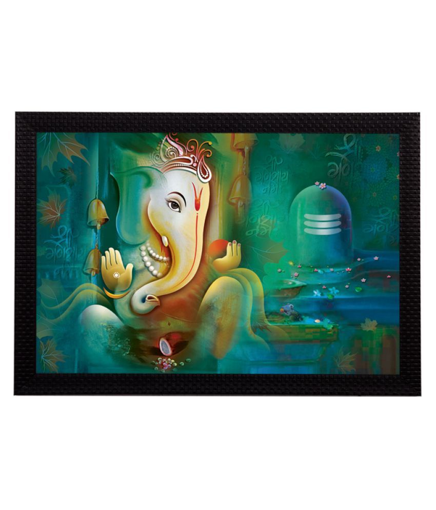     			eCraftIndia Multicoloured Lord Ganesha UV Wall Art