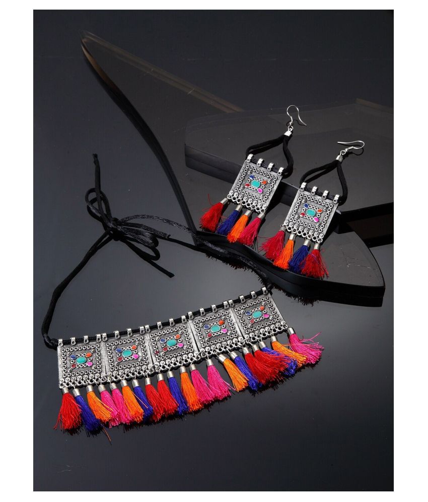     			PUJVI Alloy Multi Color Contemporary/Fashion Necklaces Set Choker