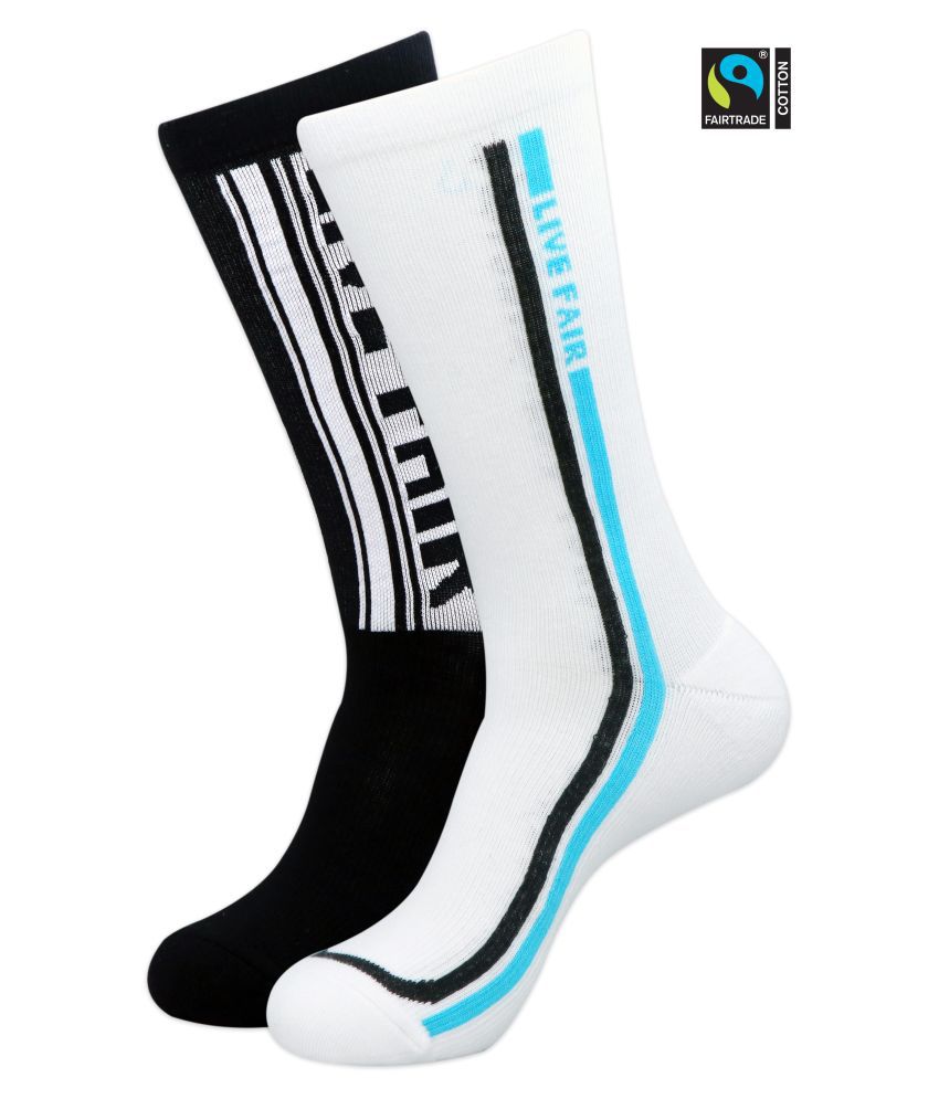     			Balenzia White Casual Mid Length Socks Pack of 2