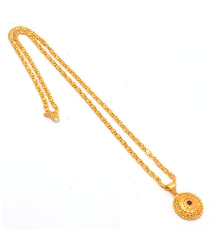     			Jewar Mandi New Design Gold Plated Locket/Pendant with Link Chain Daily use for Men, Women & Girls, Boys