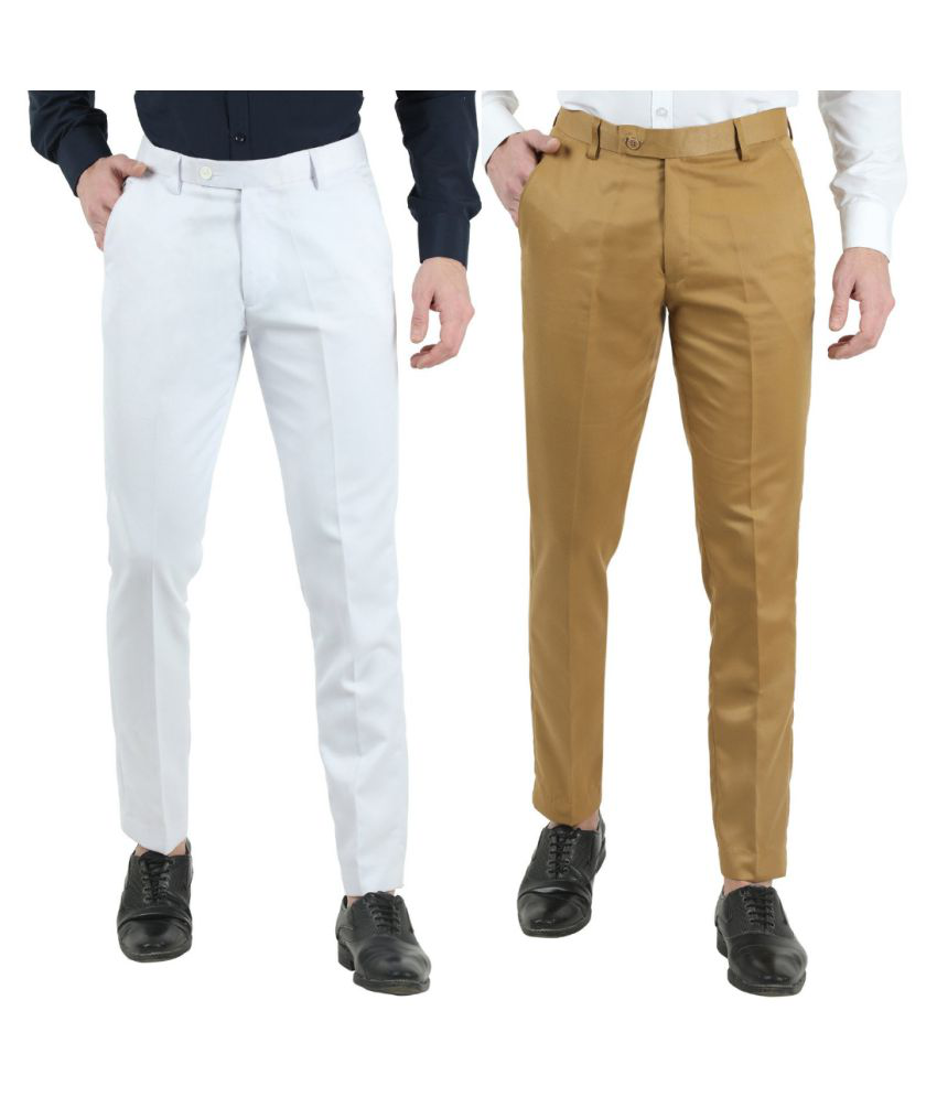     			VEI SASTRE - Multicolored Polycotton Slim - Fit Men's Trousers ( Pack of 2 )