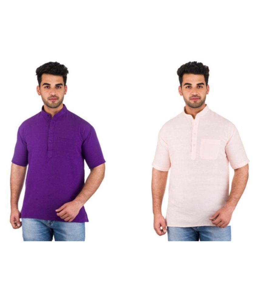     			DESHBANDHU Cotton Multi Cotton Kurta Pack of 2