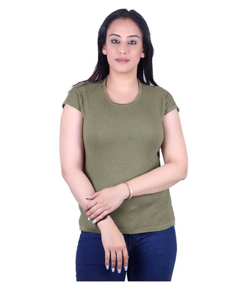     			Ogarti Cotton Regular Tops - Green Single