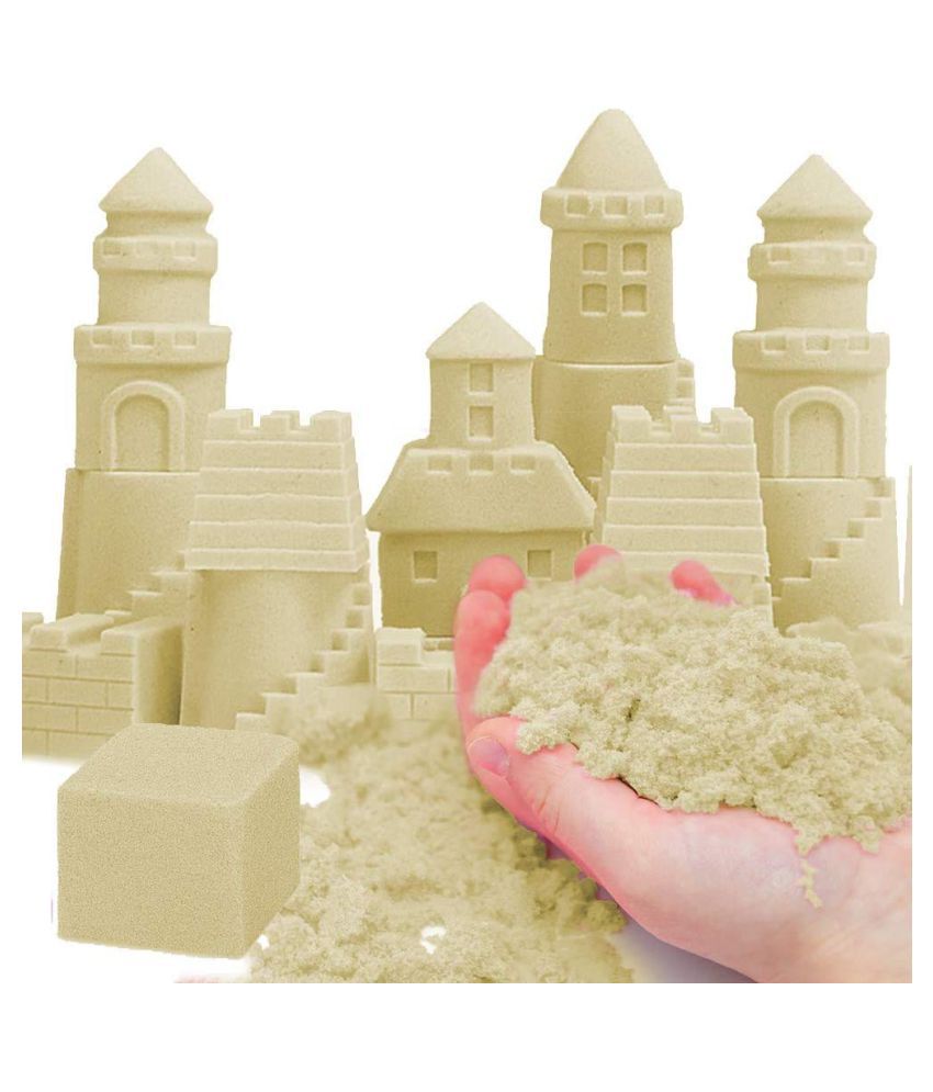 Toyshine Creative Sand for Kids – Natural Kinetic Sand Kit for Kids Activity Toys | Soft Sand Clay Toys for Kids Boys Girls Without Mould - 500G, Natural Color