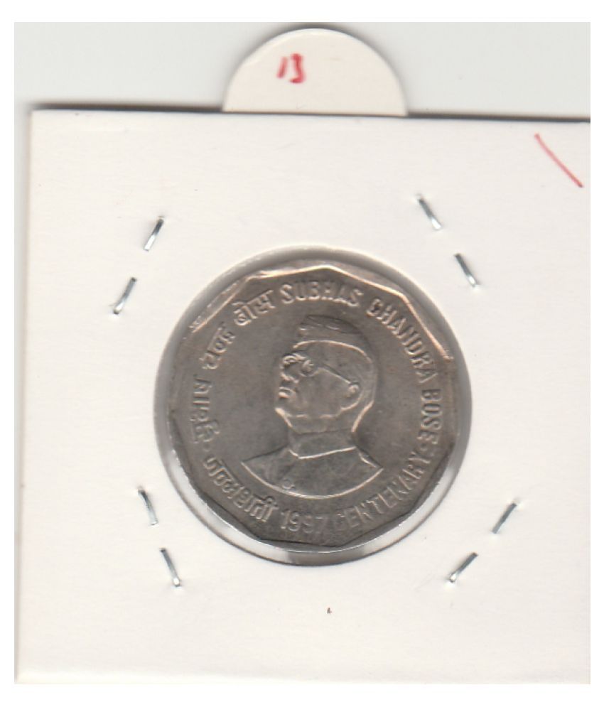     			NUMISMATTECLY RARE AND COLLECTIBLE . COMMOMRATIVE  TWO R.S SUBHASH CHANDRA BOSE CENTENARY  OLD ISSUE  C01N- 1997 . IN EXTRA FINE CONDITION HIGHLY COLLECTIBLE  WIGHT - 6 GRAM . CHECK PICTURE CAREFULLY BEFORE ORDER AND DONT PLACE FAKE ORDER .