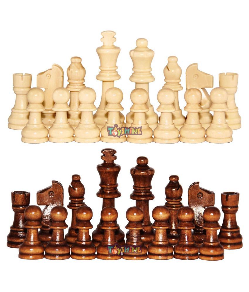 Toyshine Wooden Chess Pieces, Tournament Wood Chessmen Pieces Only (7 cm King Figures) Chess Game Pawns Figurine Pieces, Color May Vary (SSTP) - B