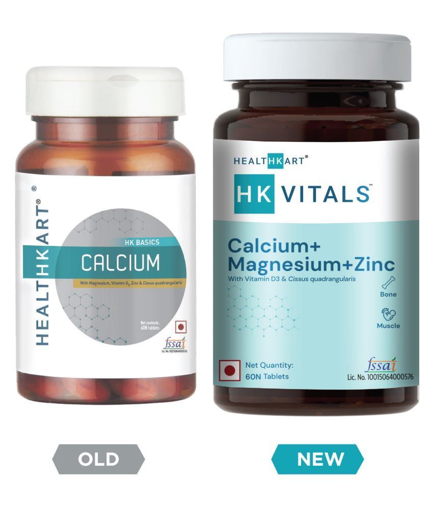 Buy HealthKart HK Vitals Calcium + Magnesium + Zinc Tablets with
