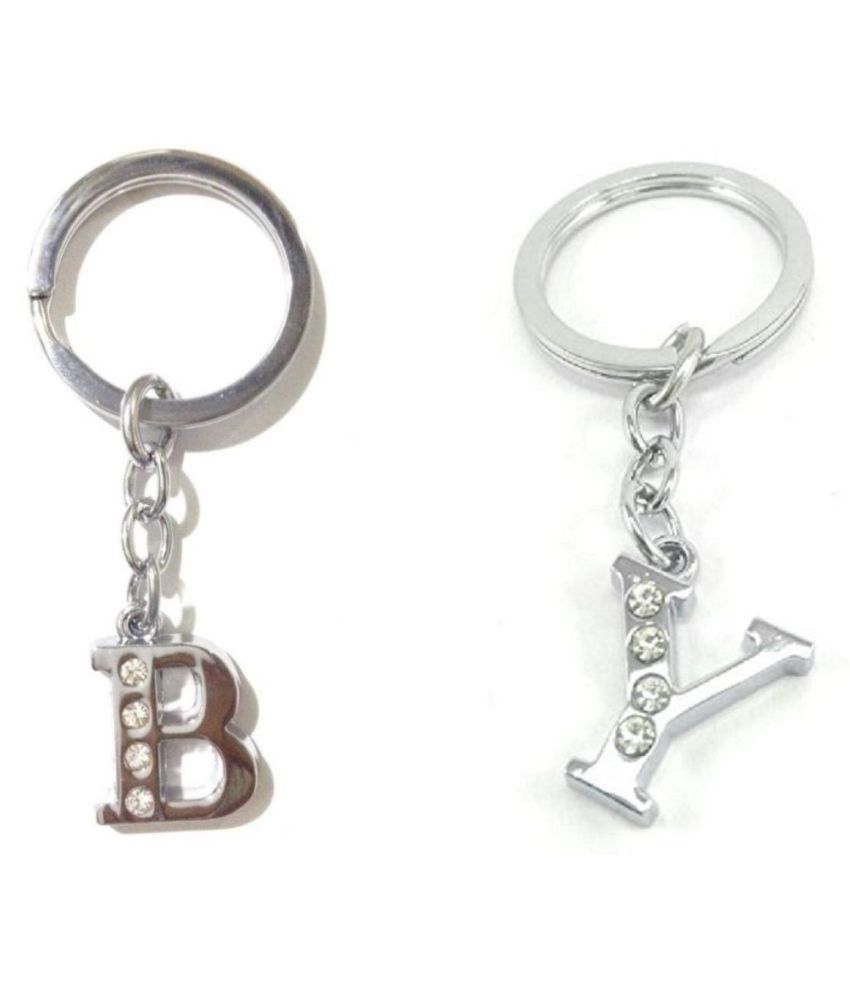     			Americ Style Combo offer of Alphabet ''B & Y'' Metal Keychains (Pack of 2)