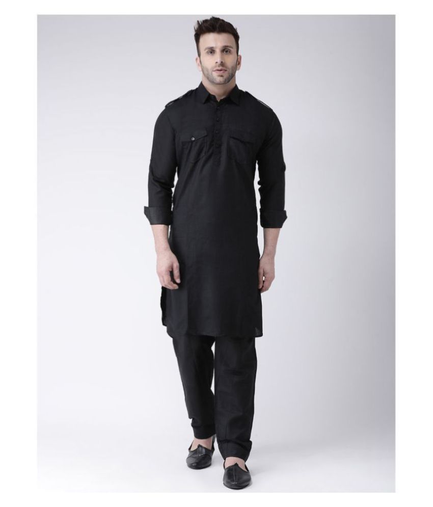 black pathani suit men