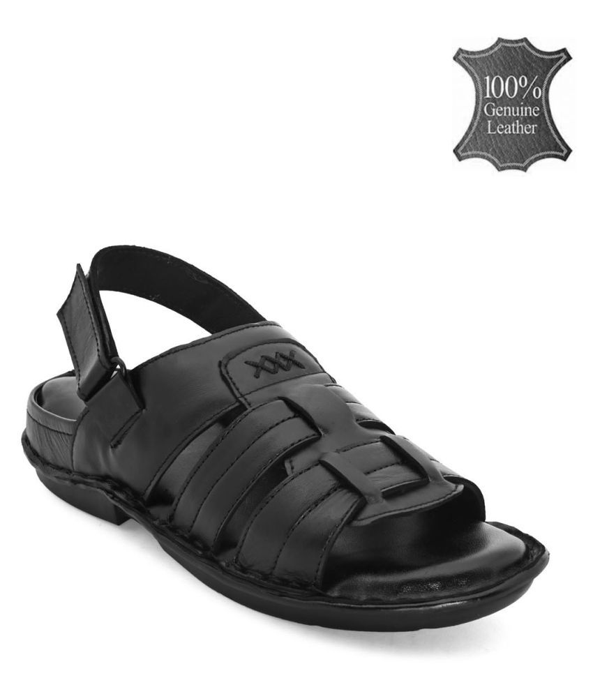     			Fashion Victim Black Leather Sandals