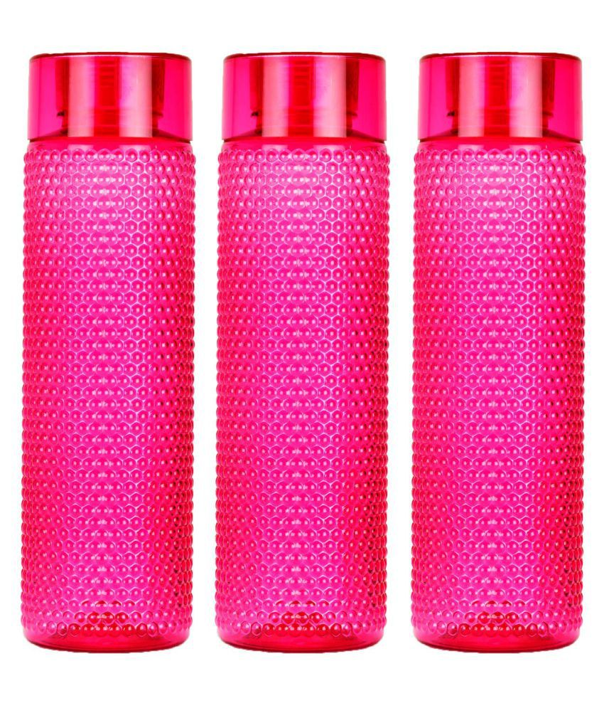     			Oliveware Honey Comb Water Bottle with Round Cap Pink - Pack of 3