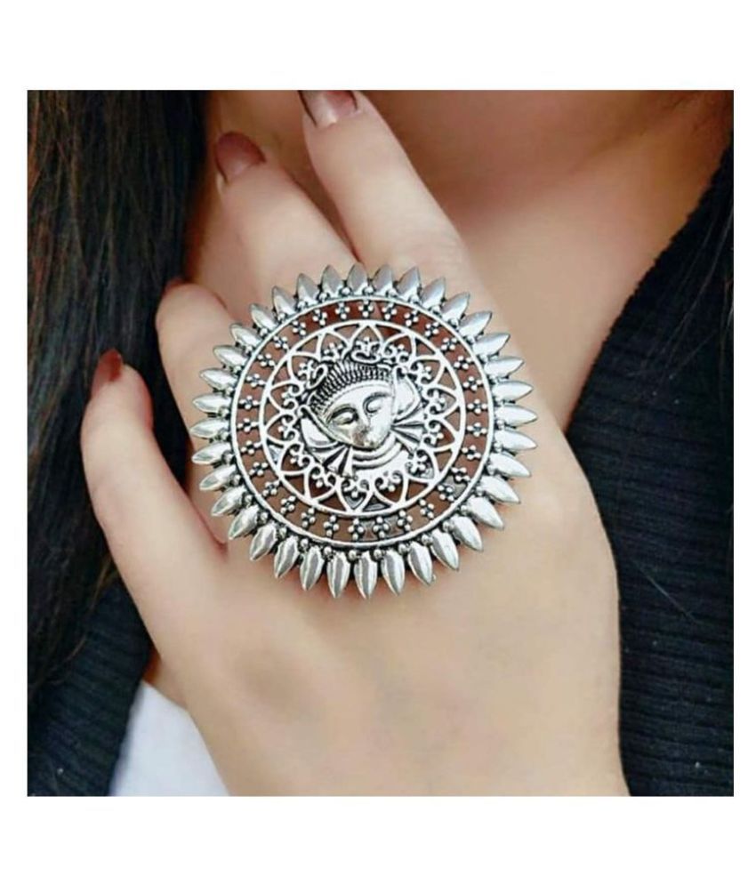     			Sunhari Jewels- Silver Cocktail Rings (Pack of 1)