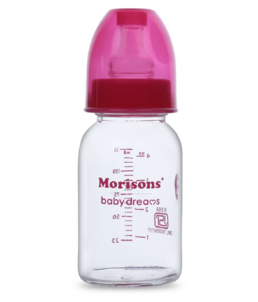     			Morisons Baby Dreams Glass Feeding Bottle 125ml - Pink