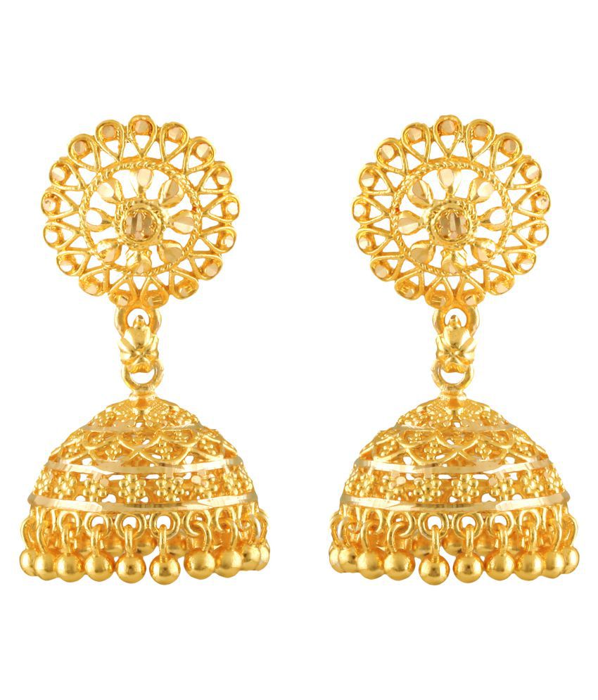     			Vighnaharta Sizzling star Gold Plated Screw back alloy Jhumki Earring for Women and Girls  {VFJ1418ERG}